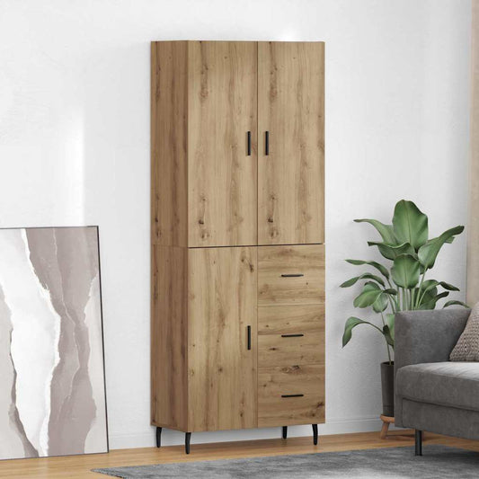 Highboard 2 pcs Artisan Oak 69.5 x 34 x 180 cm Engineered Wood