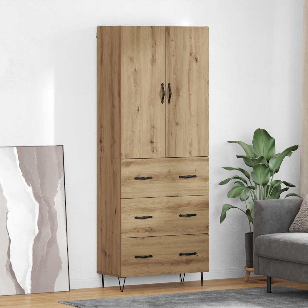 Highboard 2 pcs Artisan Oak 69.5 x 34 x 180 cm Engineered Wood