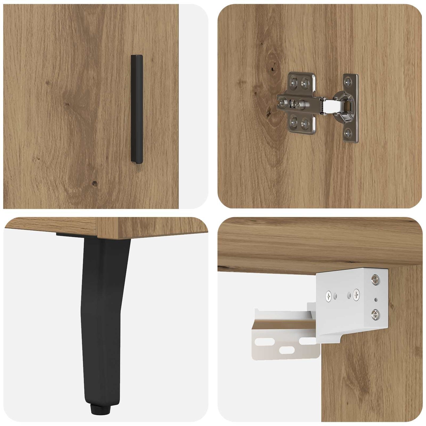 Highboard 2 pcs Artisan Oak 69.5 x 34 x 180 cm Engineered Wood