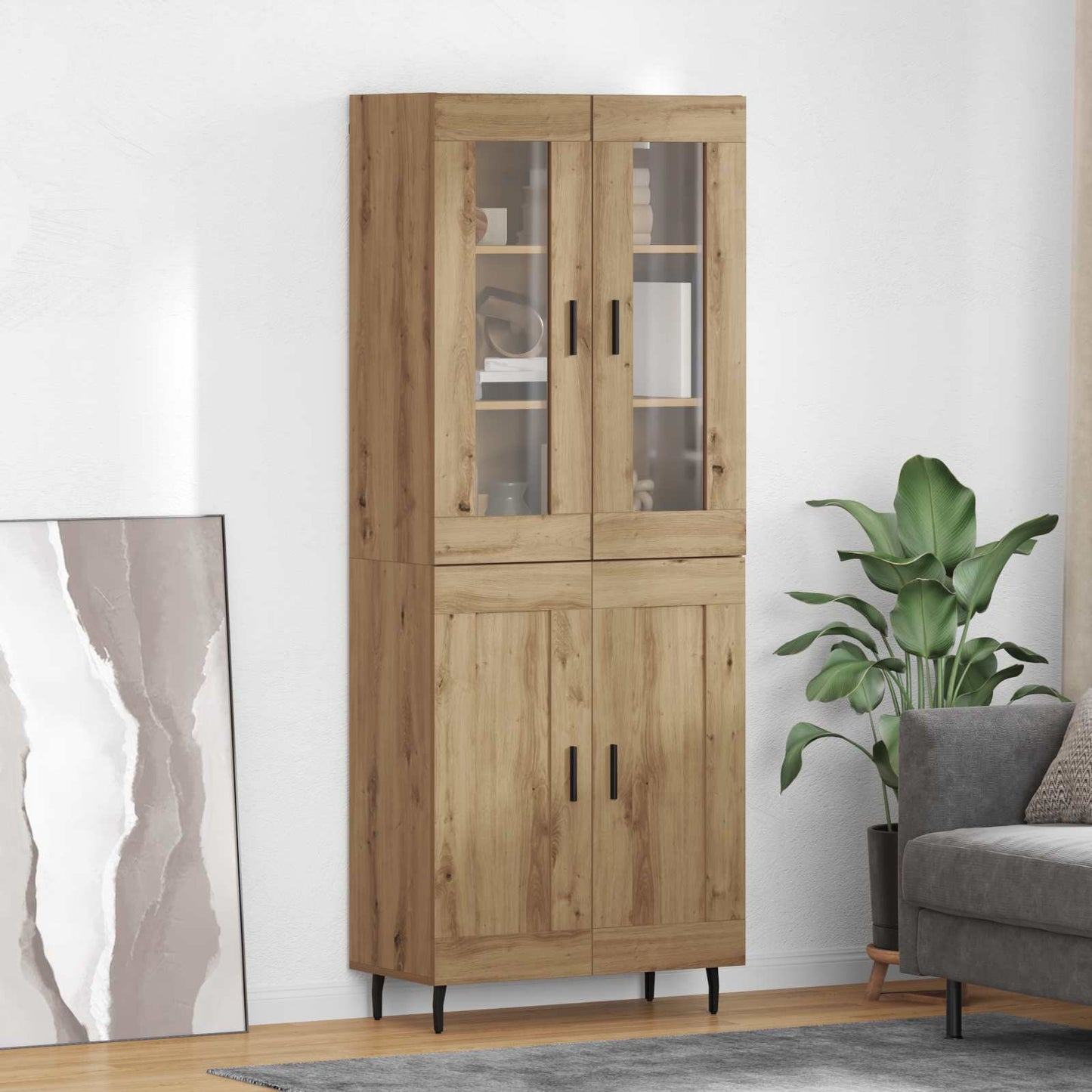 Highboard 2 pcs Artisan Oak 69.5 x 34 x 180 cm Engineered Wood