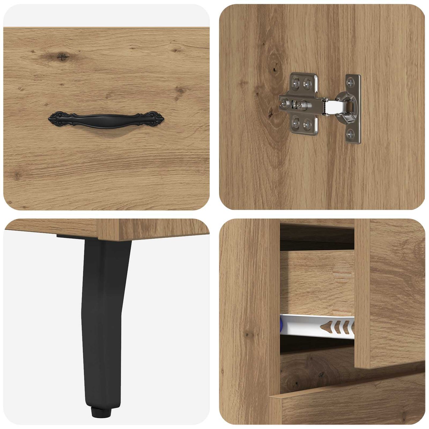 Highboard 2 pcs Artisan Oak 69.5 x 34 x 180 cm Engineered Wood