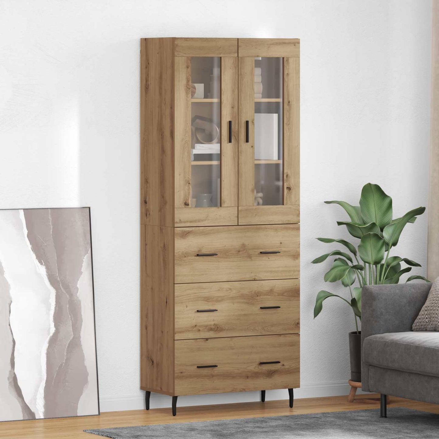 Highboard 2 pcs Artisan Oak 69.5 x 34 x 180 cm Engineered Wood