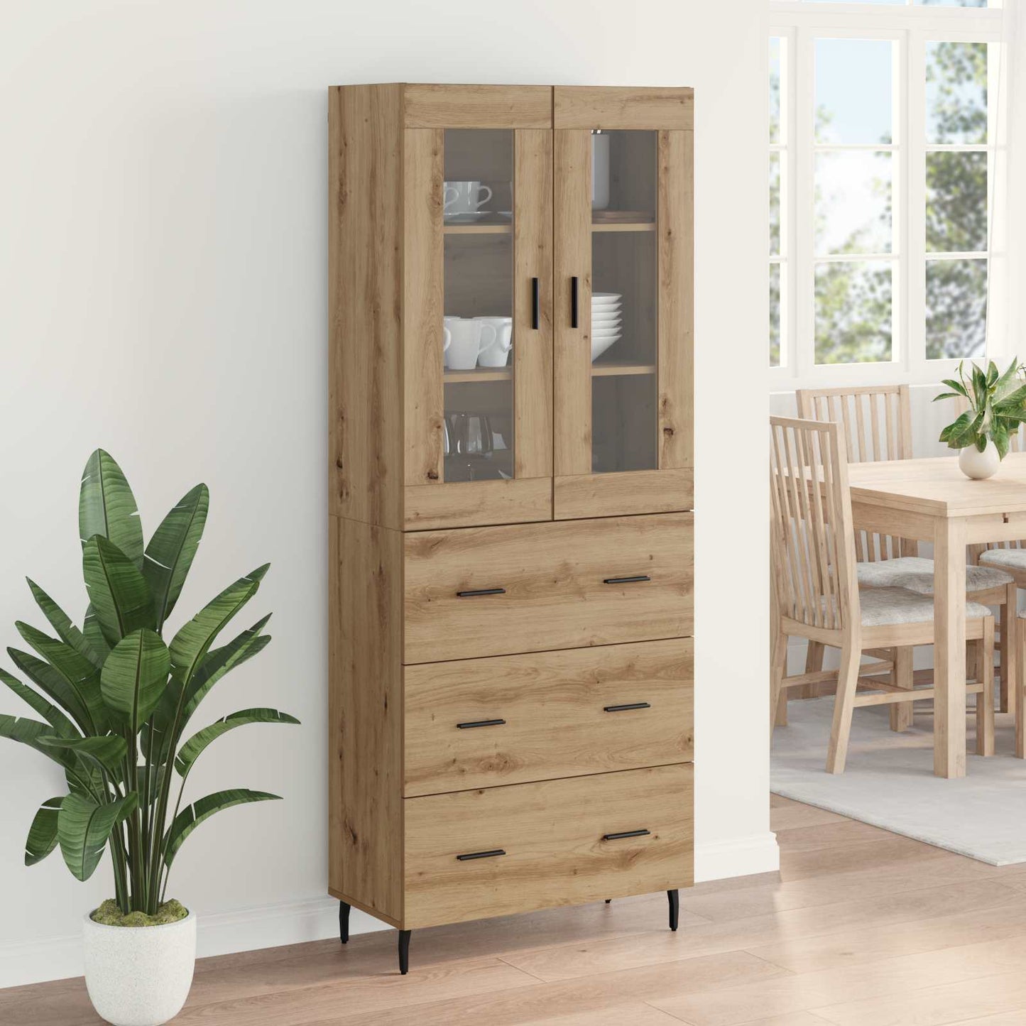 Highboard 2 pcs Artisan Oak 69.5 x 34 x 180 cm Engineered Wood