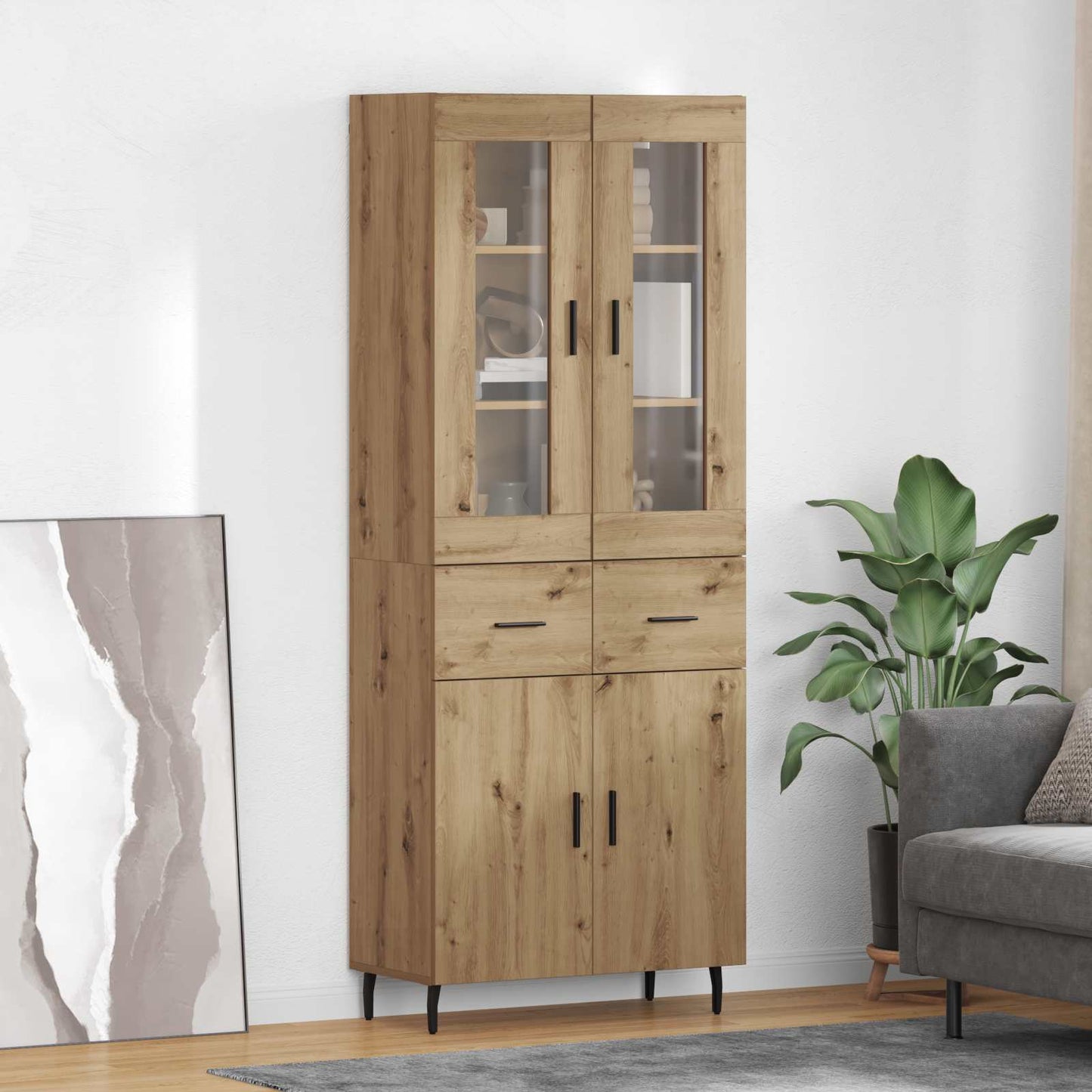Highboard 2 pcs Artisan Oak 69.5 x 34 x 180 cm Engineered Wood