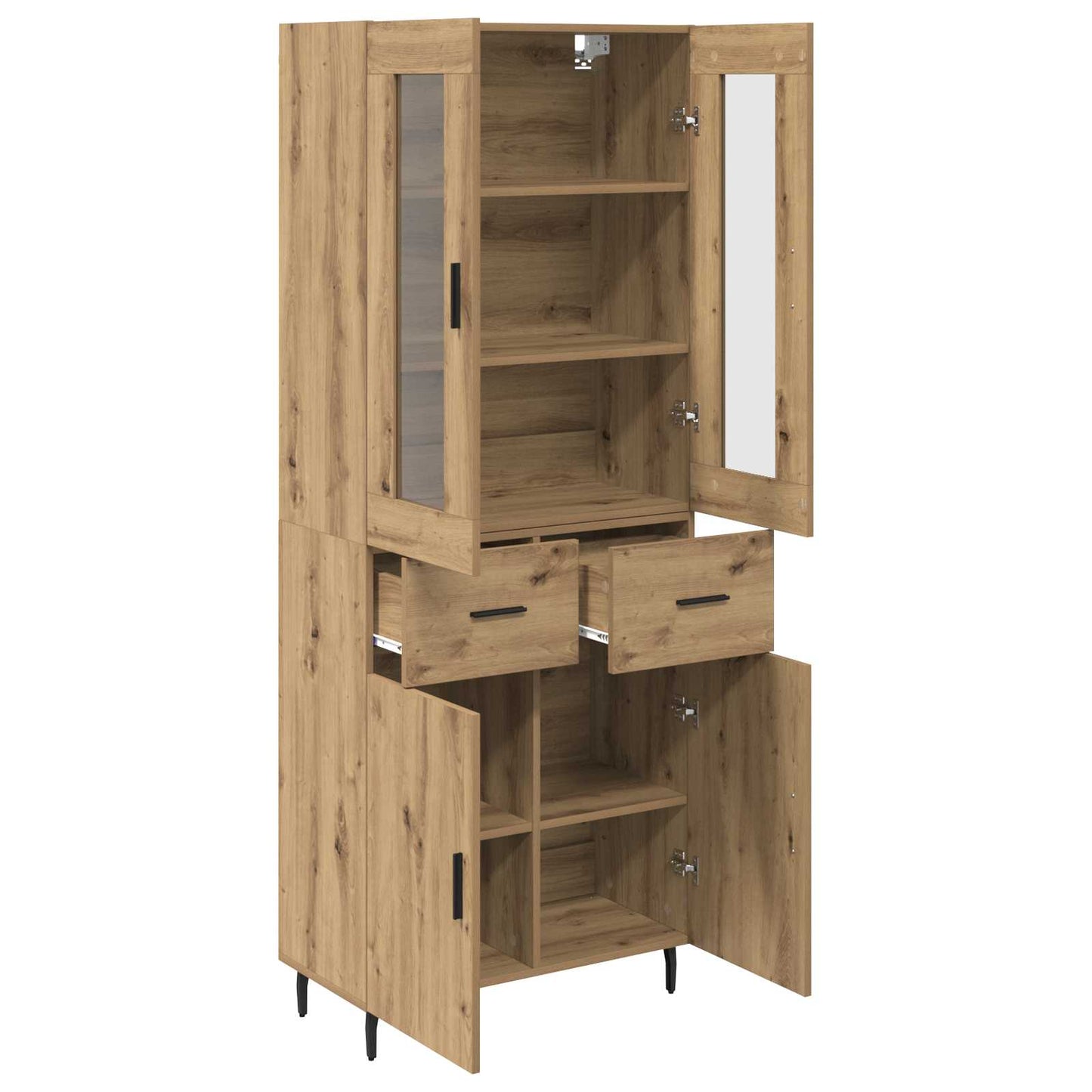 Highboard 2 pcs Artisan Oak 69.5 x 34 x 180 cm Engineered Wood