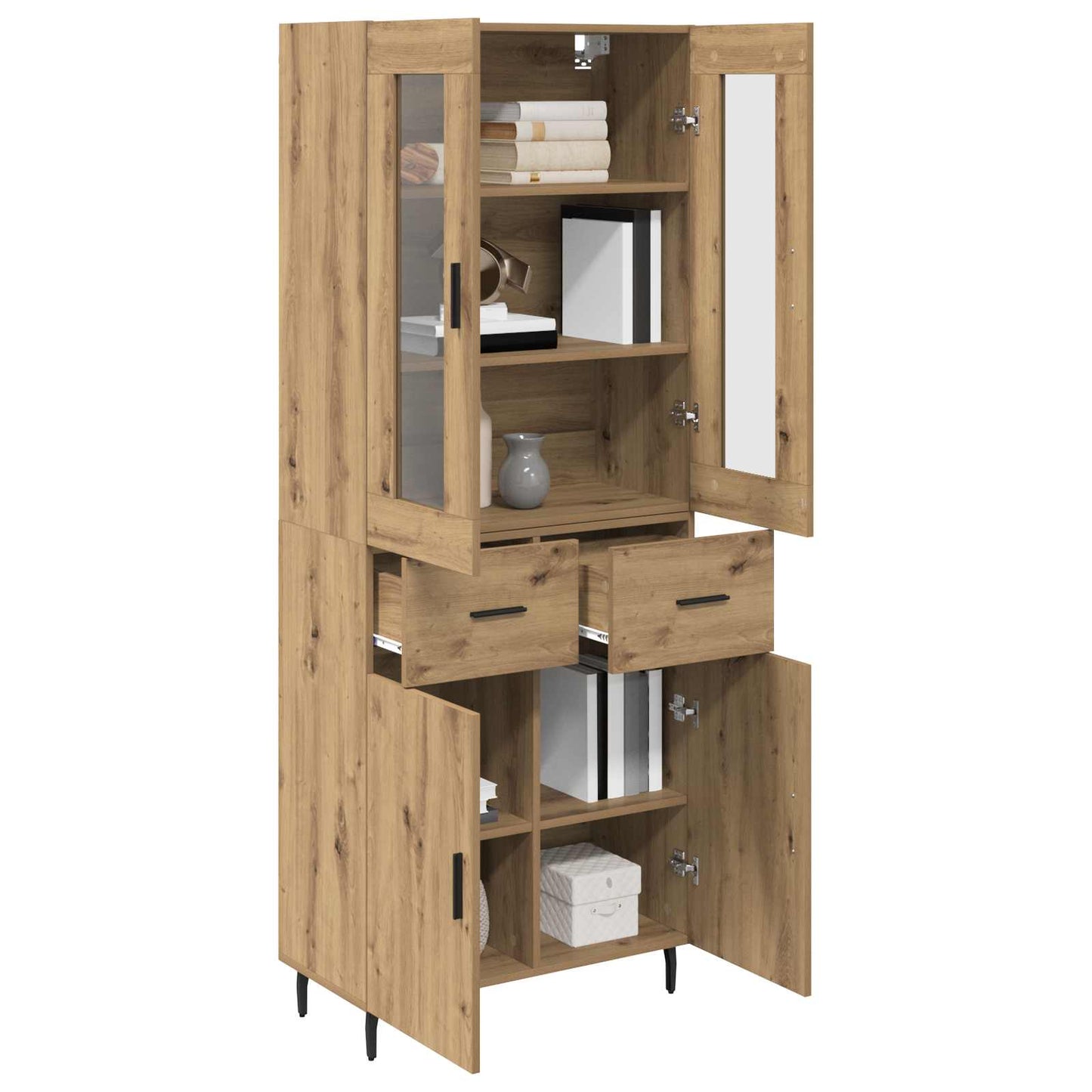 Highboard 2 pcs Artisan Oak 69.5 x 34 x 180 cm Engineered Wood