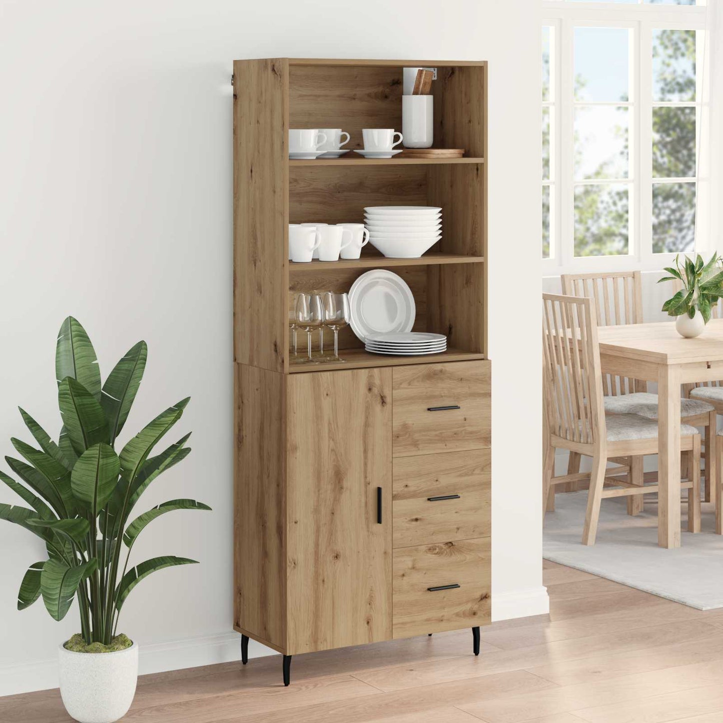 Highboard 2 pcs Artisan Oak 69.5 x 32.5 x 180 cm