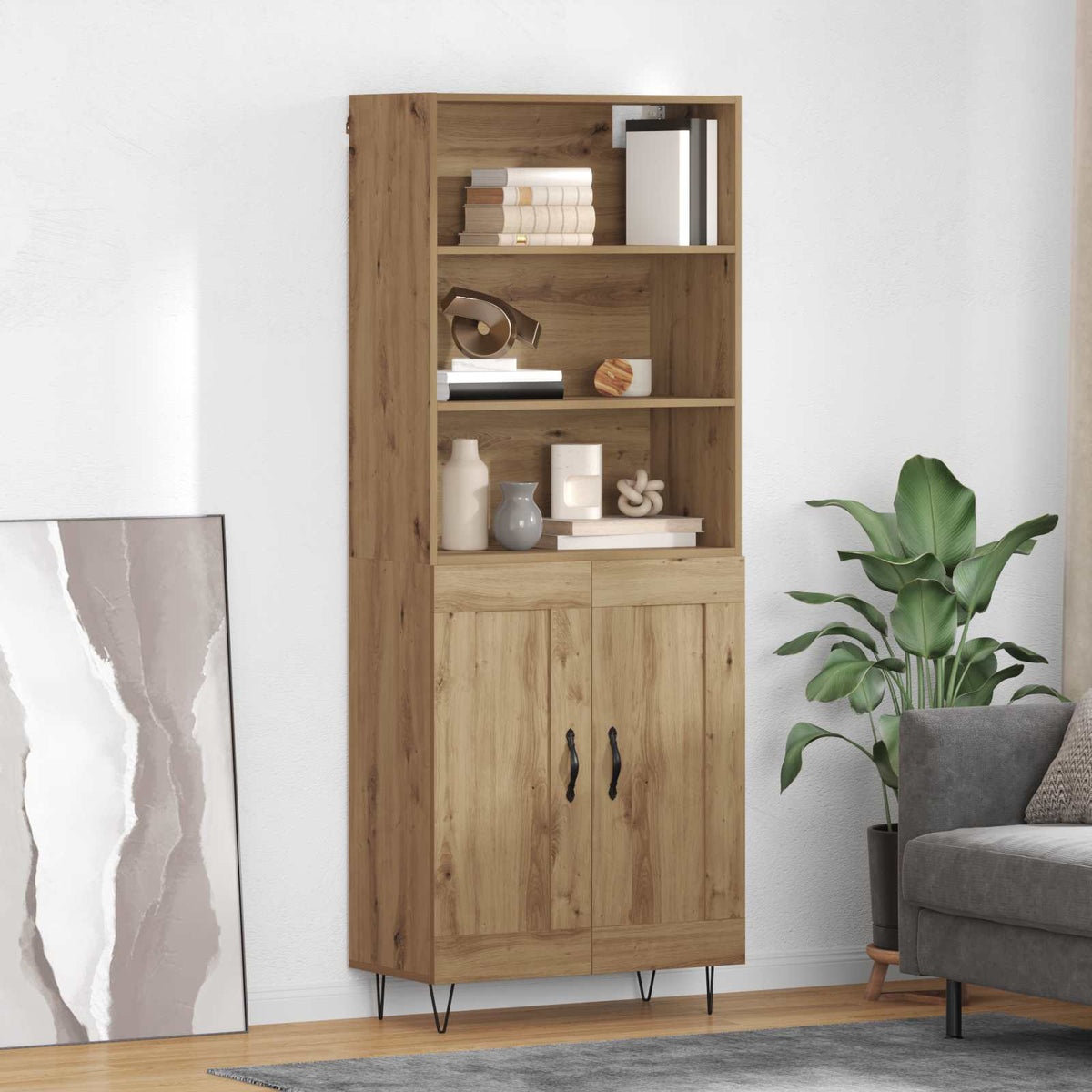 Highboard 2 pcs Artisan Oak 69.5 x 34 x 180 cm