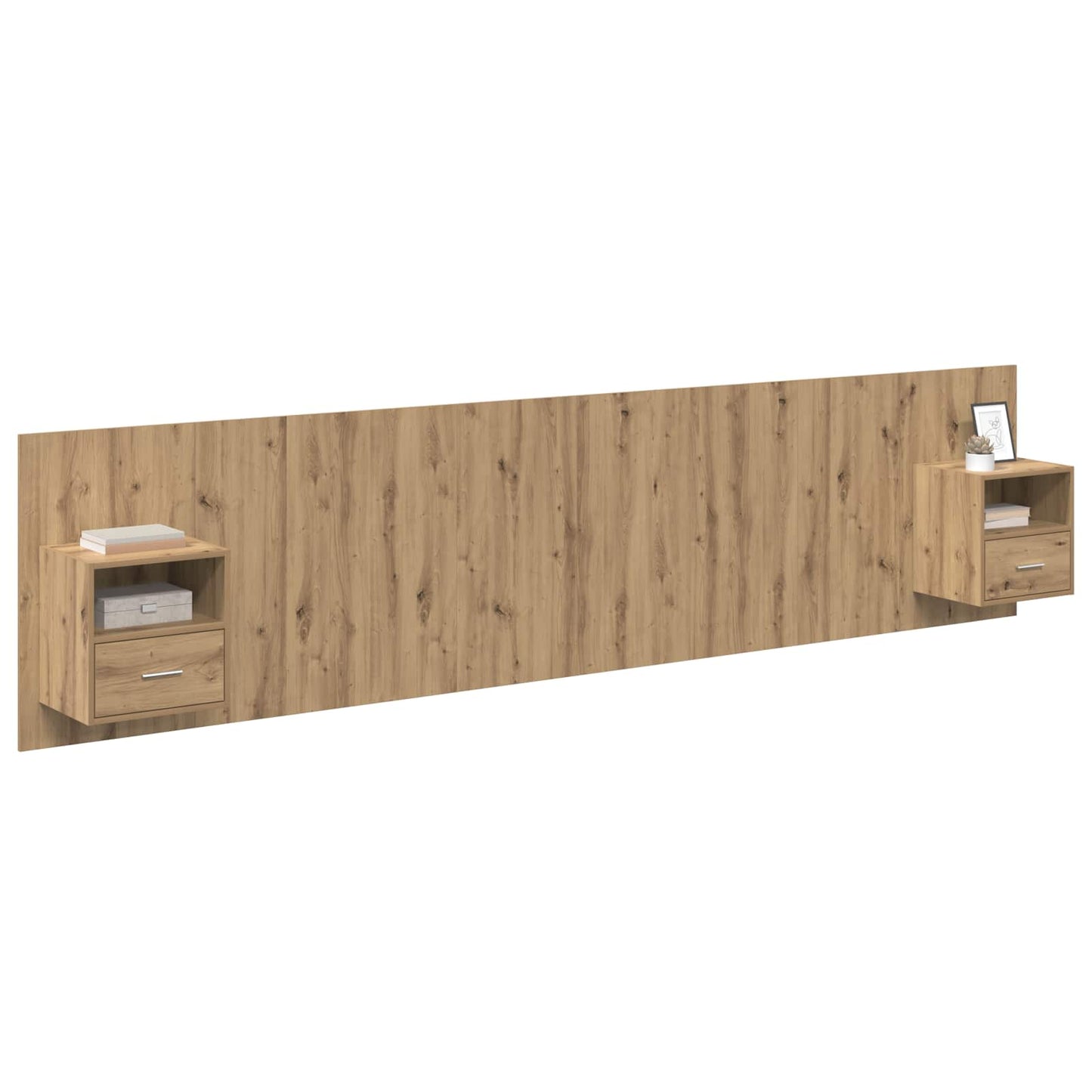 Headboard with Cabinet 3 pcs Artisan Oak Engineered Wood