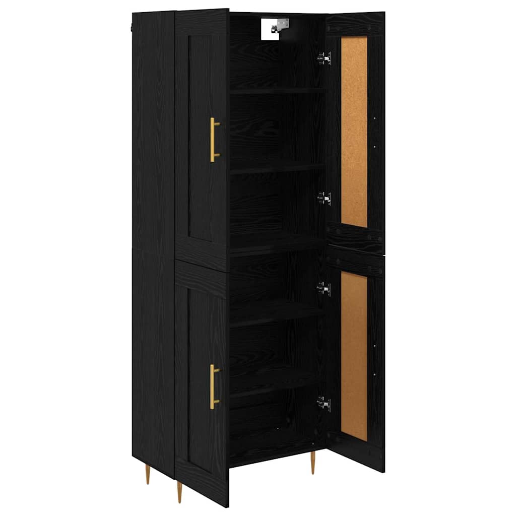 Highboard Black Oak 69.5 x 34 x 180 cm Engineered Wood