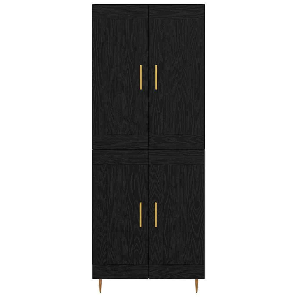 Highboard Black Oak 69.5 x 34 x 180 cm Engineered Wood
