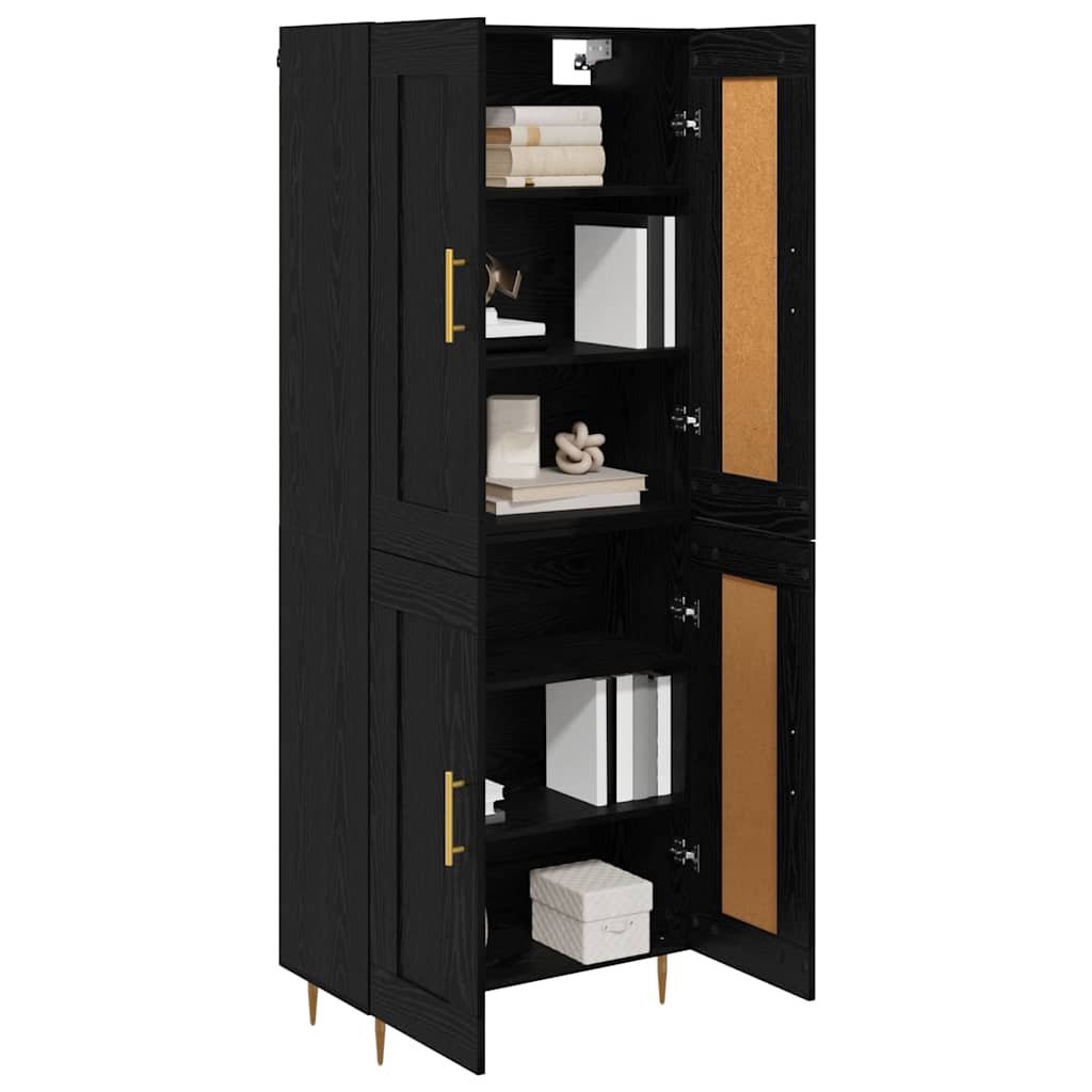 Highboard Black Oak 69.5 x 34 x 180 cm Engineered Wood