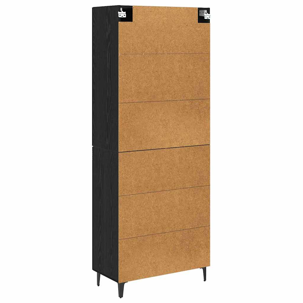 Highboard Black Oak 69.5 x 34 x 180 cm Engineered Wood