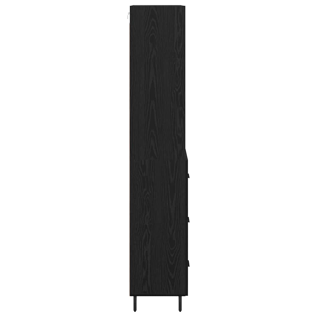 Highboard with Drawer Black Oak 69.5 x 34 x 180 cm