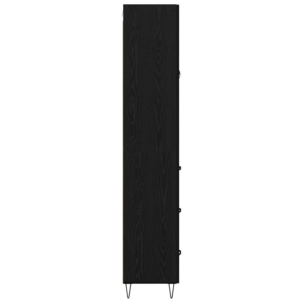 Highboard Black Oak 69.5 x 34 x 180 cm Engineered Wood
