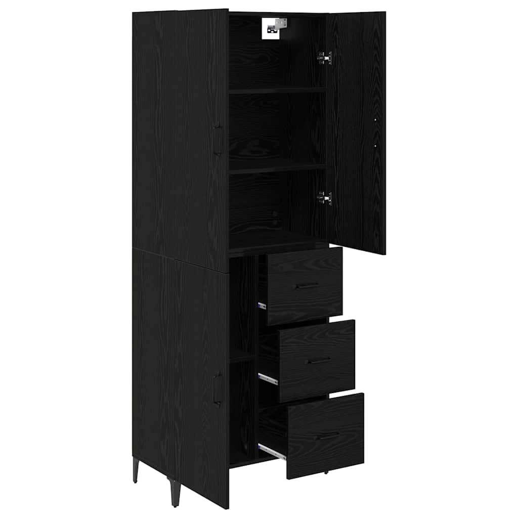 Highboard Black Oak 69.5 x 34 x 180 cm Engineered Wood