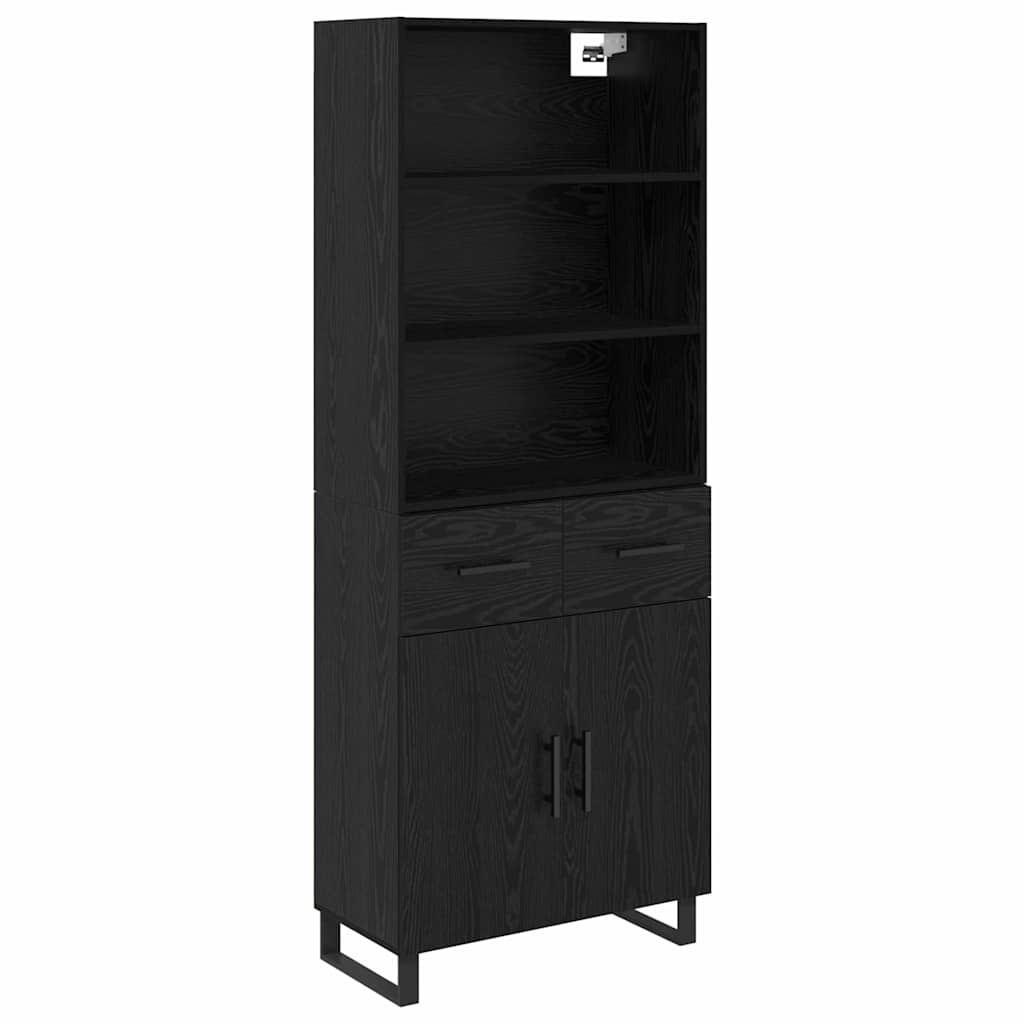 Highboard 2 pcs Black Oak 69.5 x 34 x 180 cm Engineered Wood
