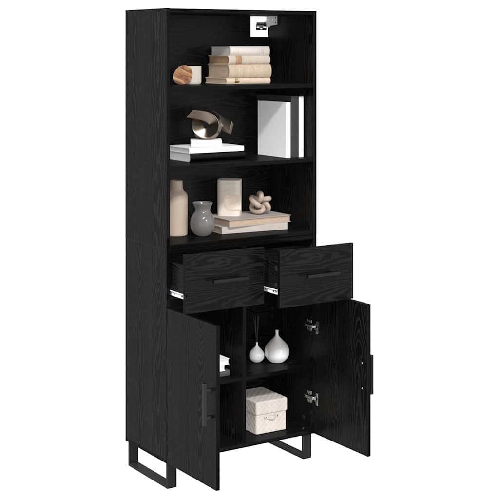 Highboard 2 pcs Black Oak 69.5 x 34 x 180 cm Engineered Wood