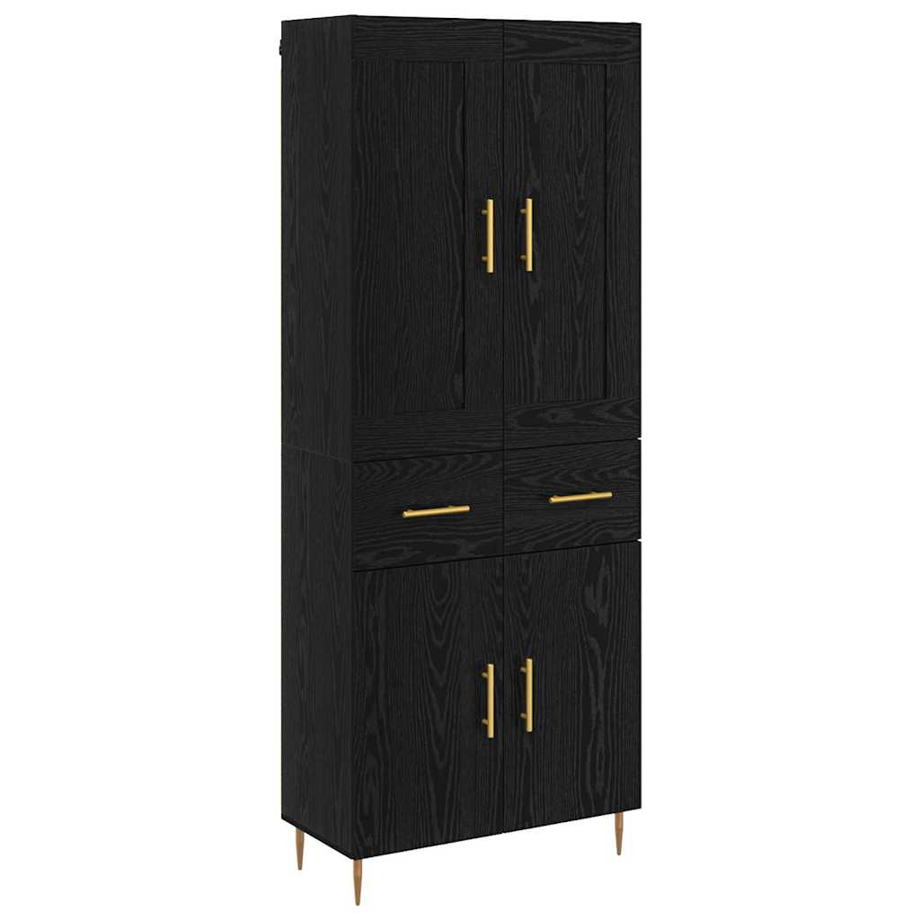 Highboard Black Oak 69.5 x 34 x 180 cm Engineered Wood