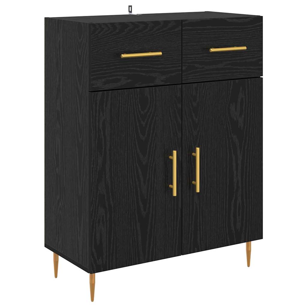 Highboard Black Oak 69.5 x 34 x 180 cm Engineered Wood