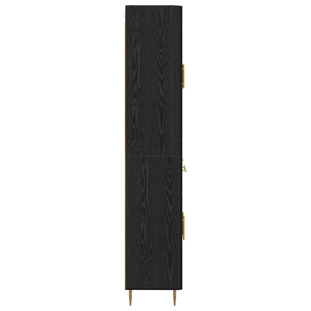 Highboard Black Oak 69.5 x 34 x 180 cm Engineered Wood