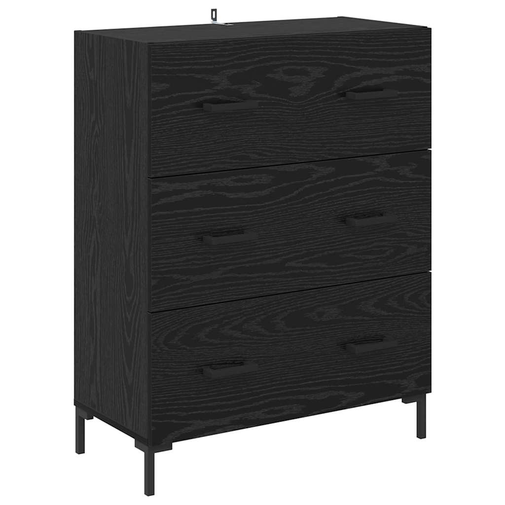 Highboard Black Oak 69.5 x 34 x 180 cm Engineered Wood