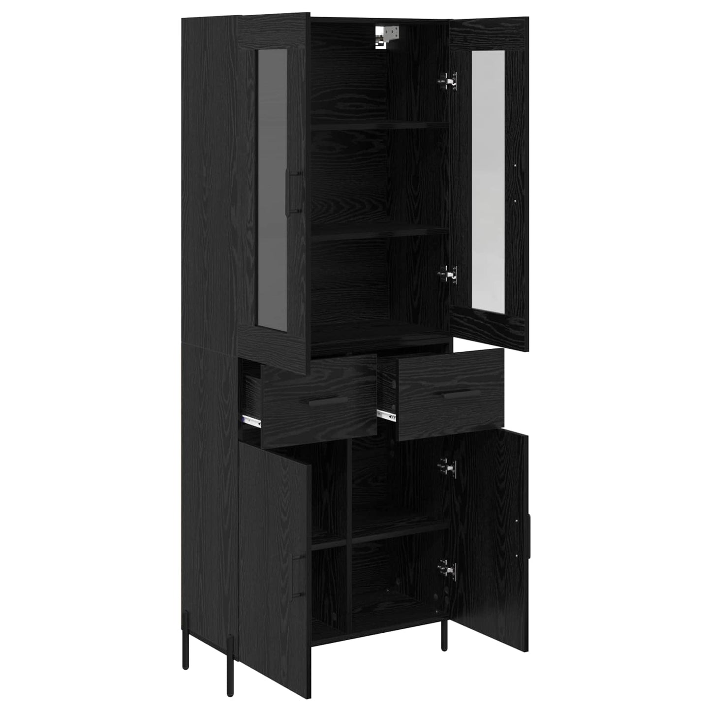 Highboard Black Oak 69.5 x 34 x 180 cm Engineered Wood