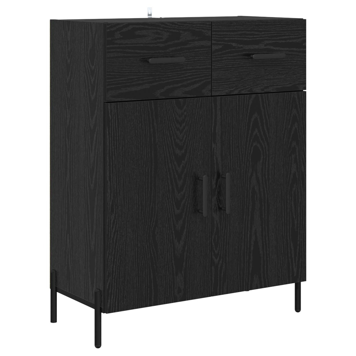 Highboard Black Oak 69.5 x 34 x 180 cm Engineered Wood