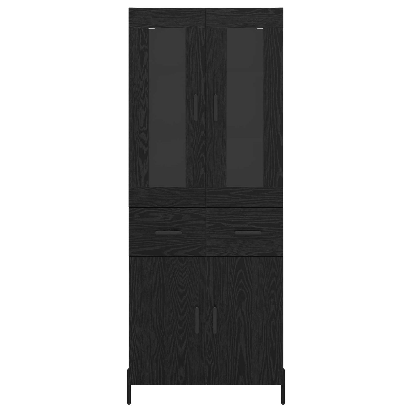 Highboard Black Oak 69.5 x 34 x 180 cm Engineered Wood