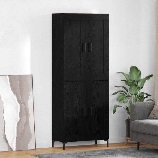 Highboard 2 pcs Black Oak 69.5 x 34 x 180 cm Engineered Wood