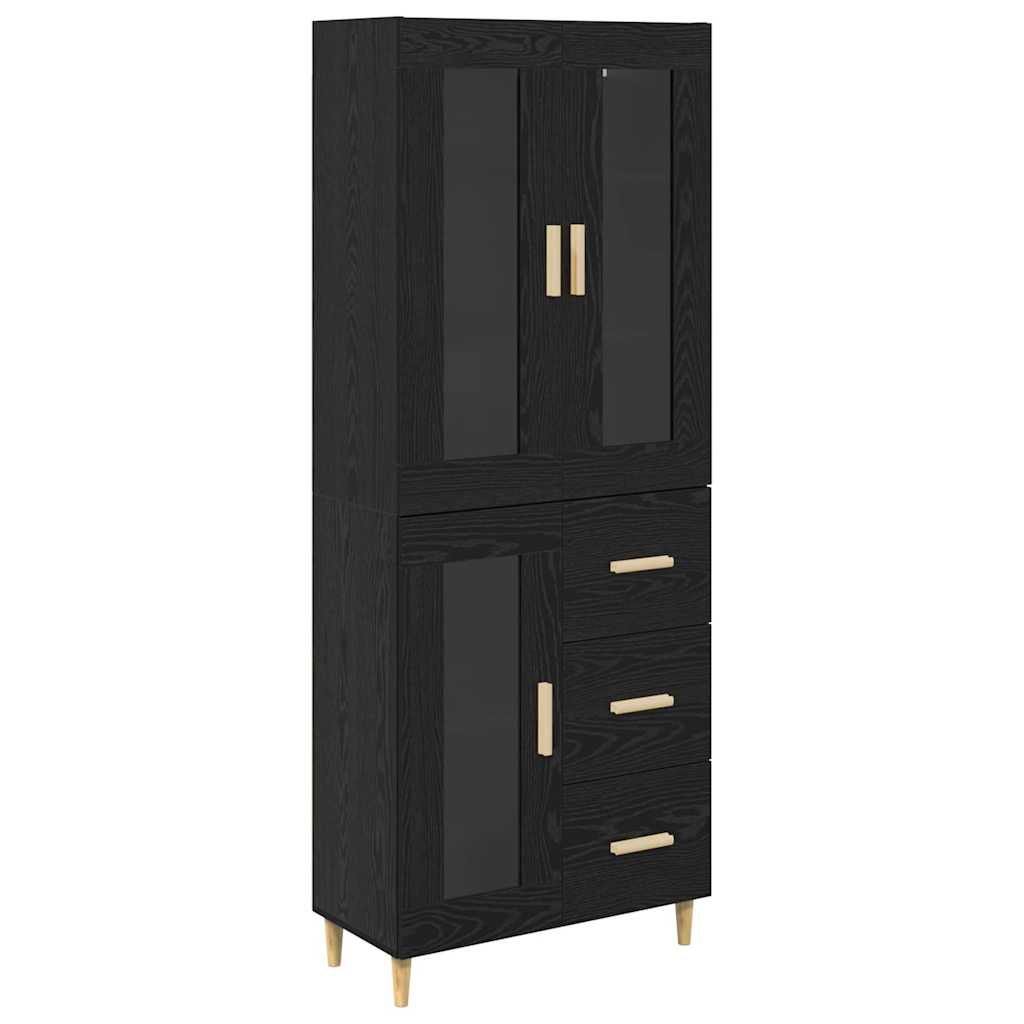 Highboard Black Oak 69.5 x 34 x 180 cm Engineered Wood