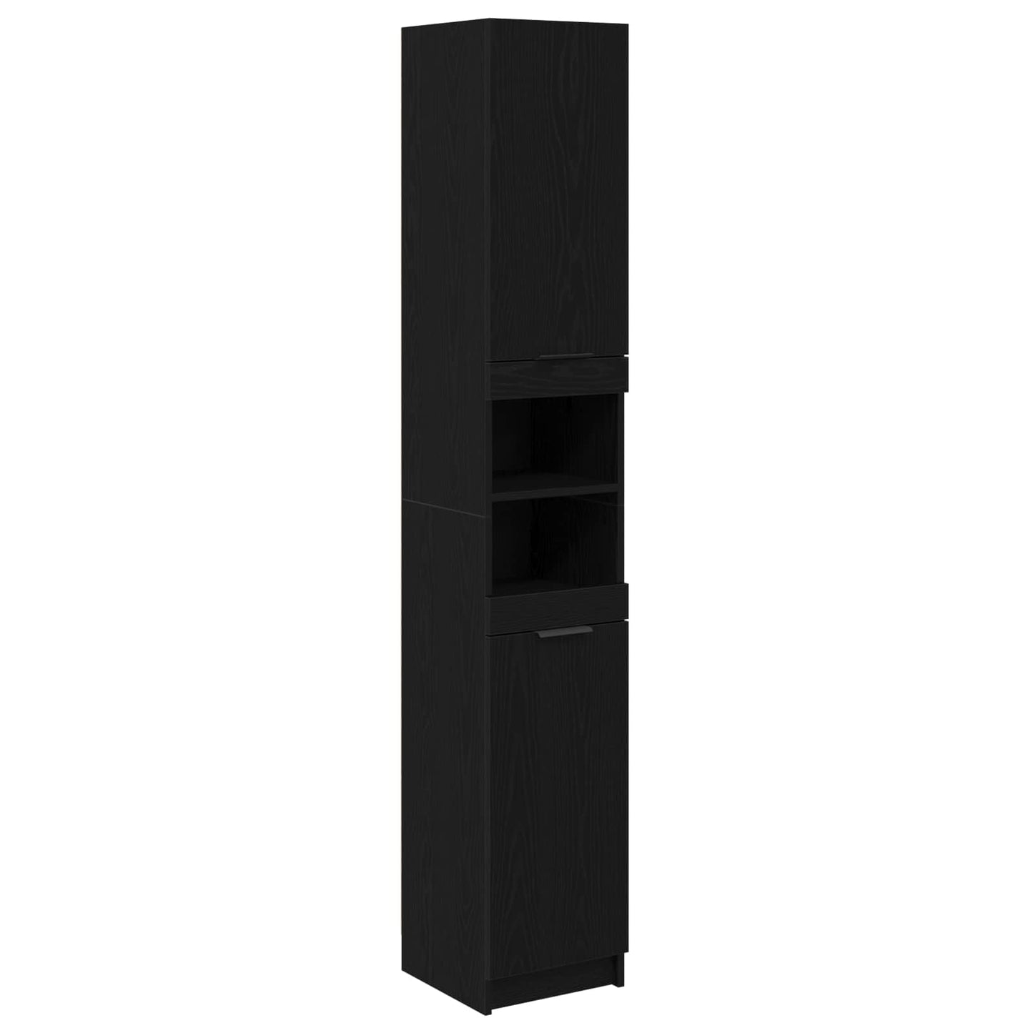 Bathroom Furniture Set 5 pcs Black Oak Engineered Wood