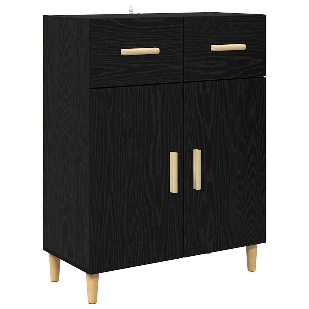 Highboard Black Oak 69.5 x 34 x 180 cm Engineered Wood