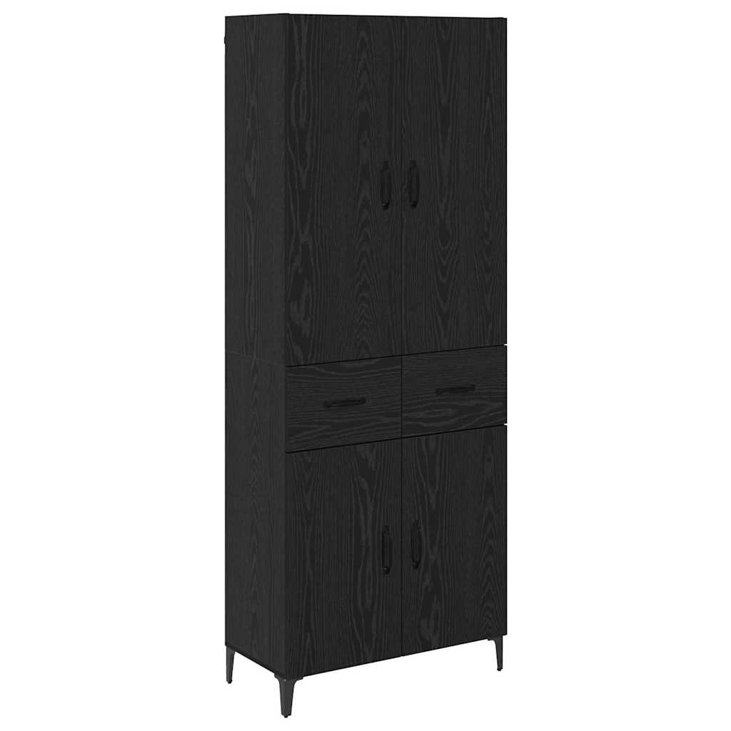 Highboard Black Oak 69.5 x 34 x 180 cm Engineered Wood