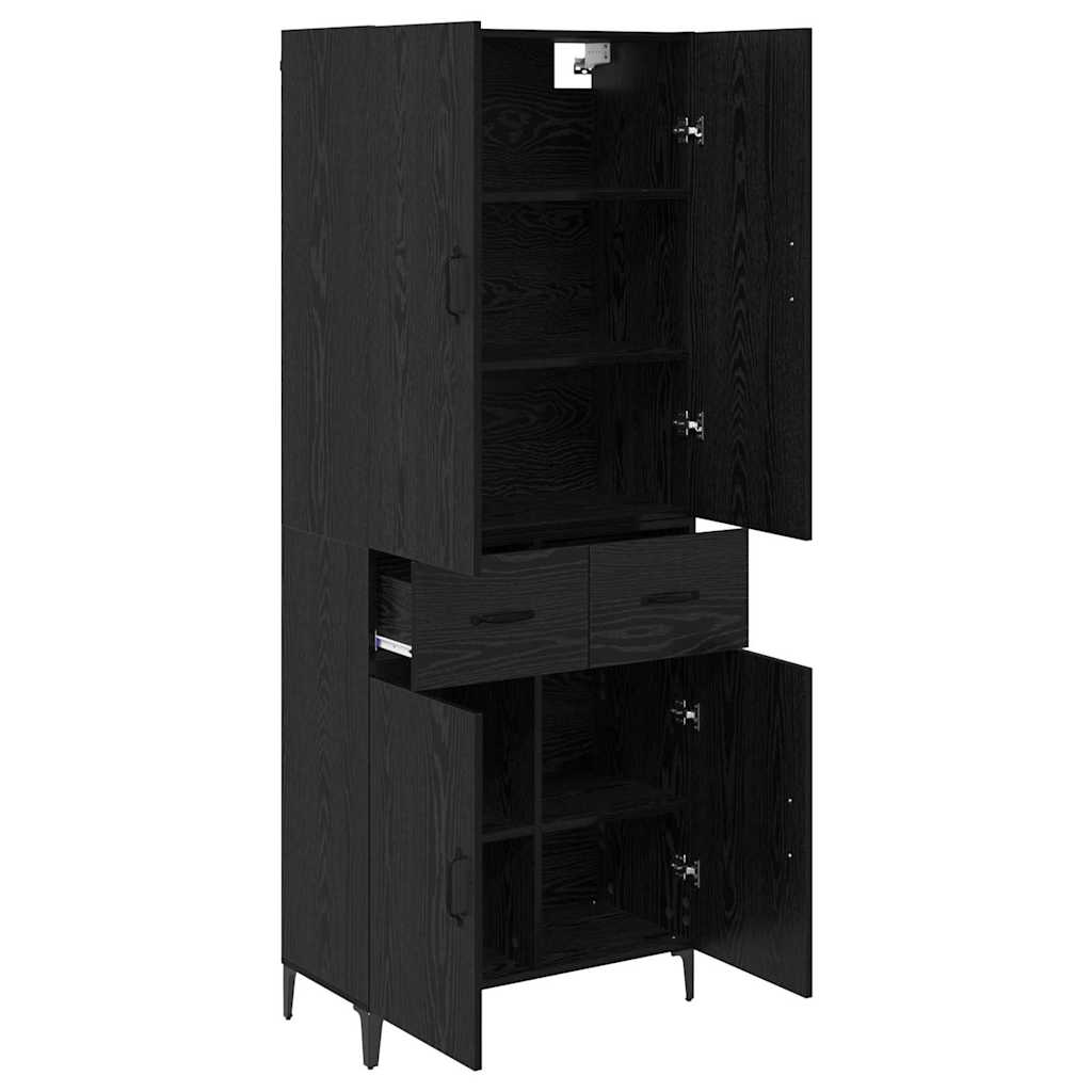 Highboard Black Oak 69.5 x 34 x 180 cm Engineered Wood