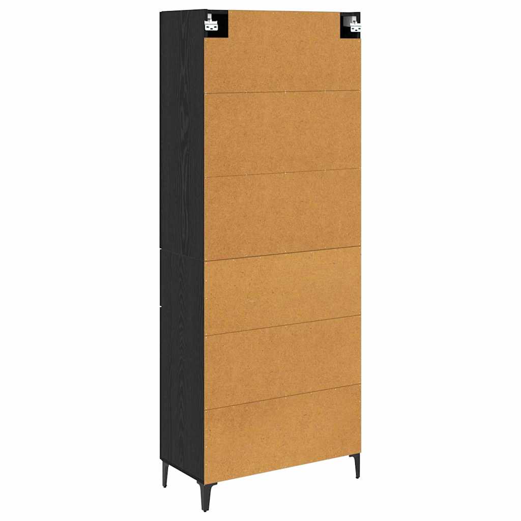Highboard Black Oak 69.5 x 34 x 180 cm Engineered Wood