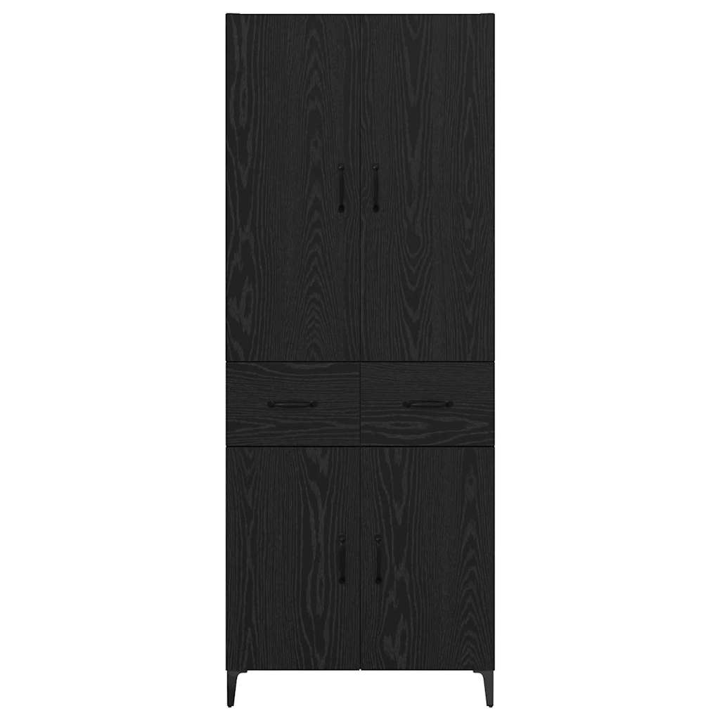 Highboard Black Oak 69.5 x 34 x 180 cm Engineered Wood