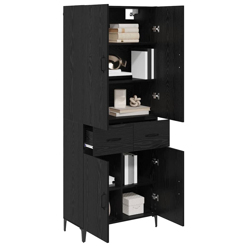 Highboard Black Oak 69.5 x 34 x 180 cm Engineered Wood