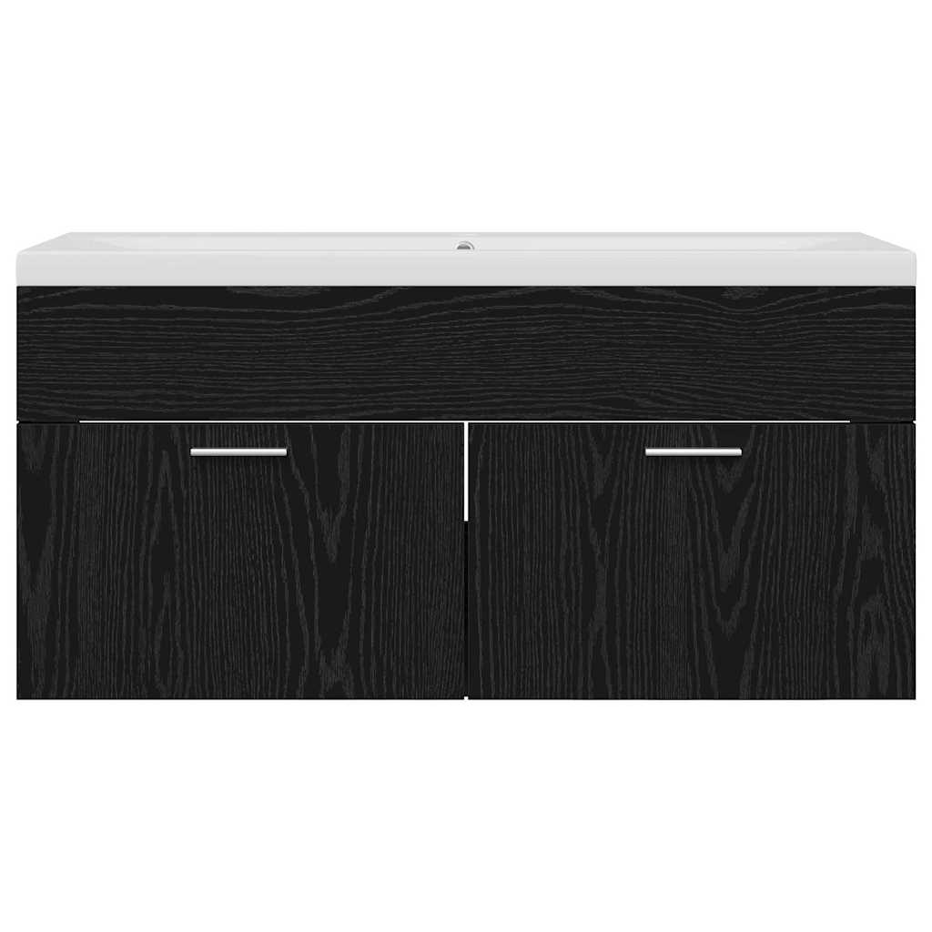 Bathroom Cabinet Black Oak 100 x 38.5 x 46 cm Engineered Wood