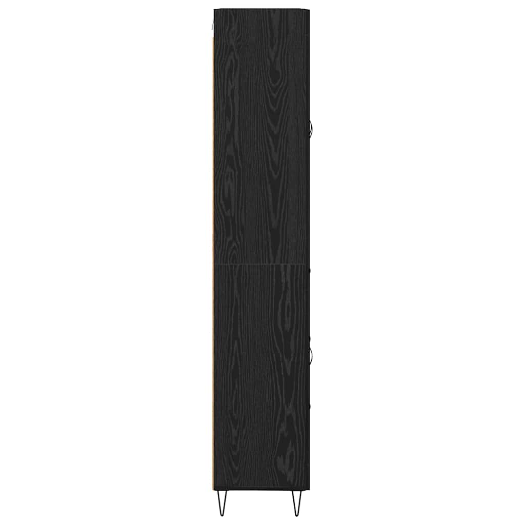 Highboard Black Oak 69.5 x 34 x 180 cm Engineered Wood