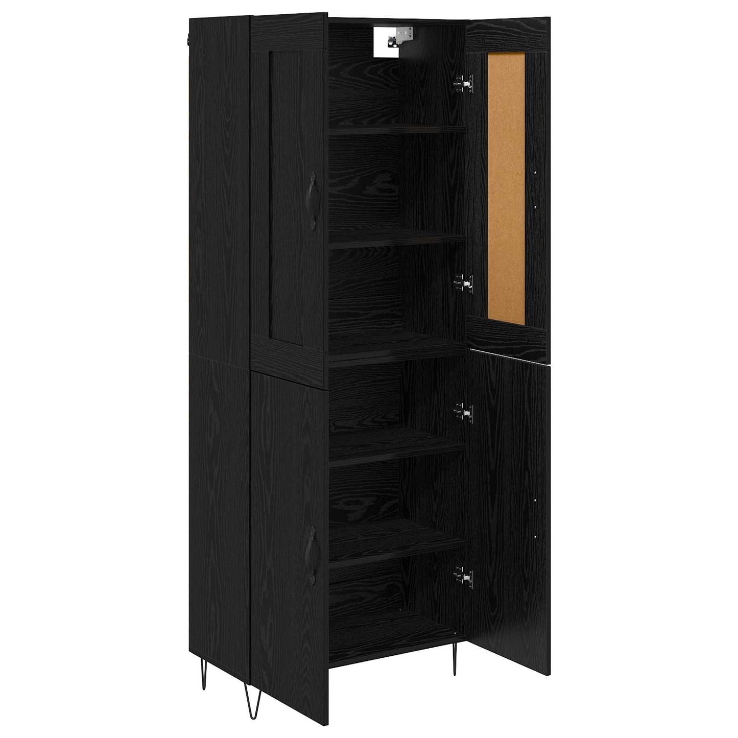 Highboard Black Oak 69.5 x 34 x 180 cm Engineered Wood