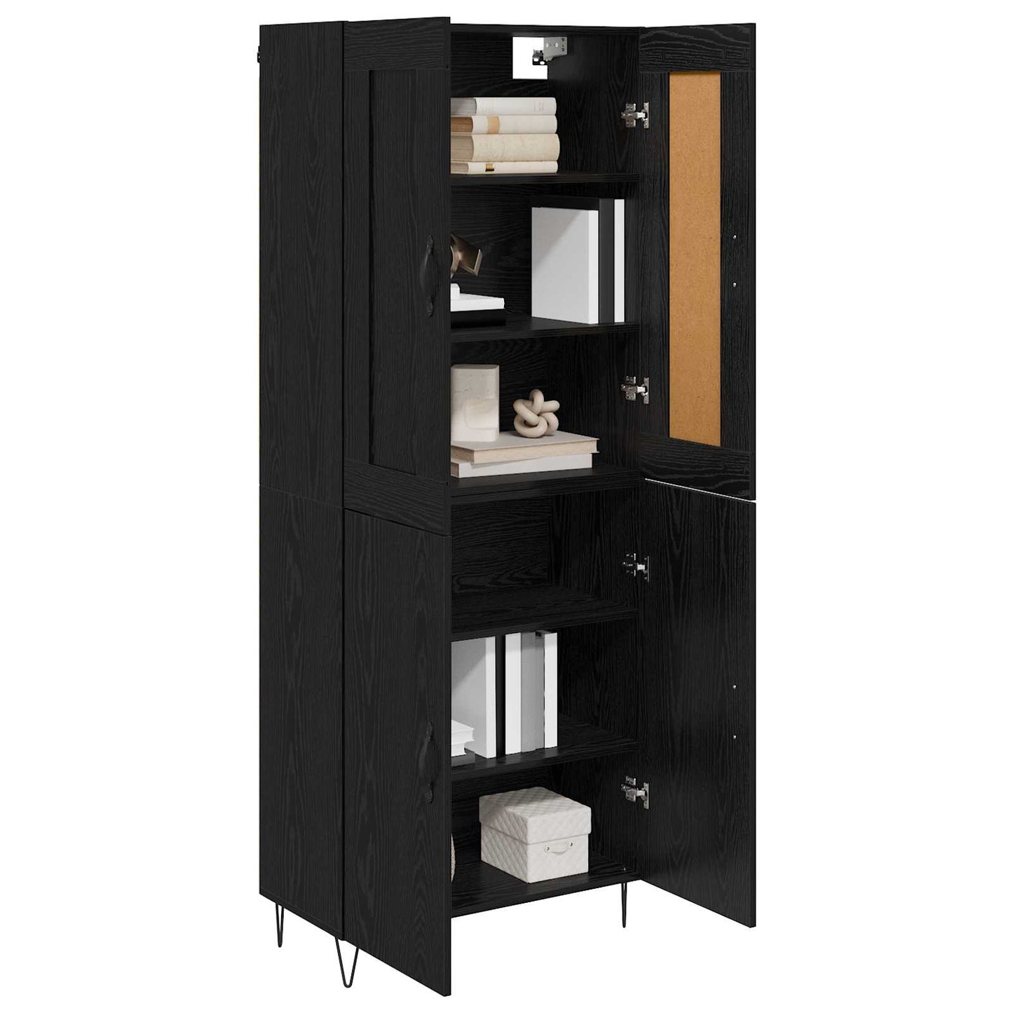 Highboard Black Oak 69.5 x 34 x 180 cm Engineered Wood