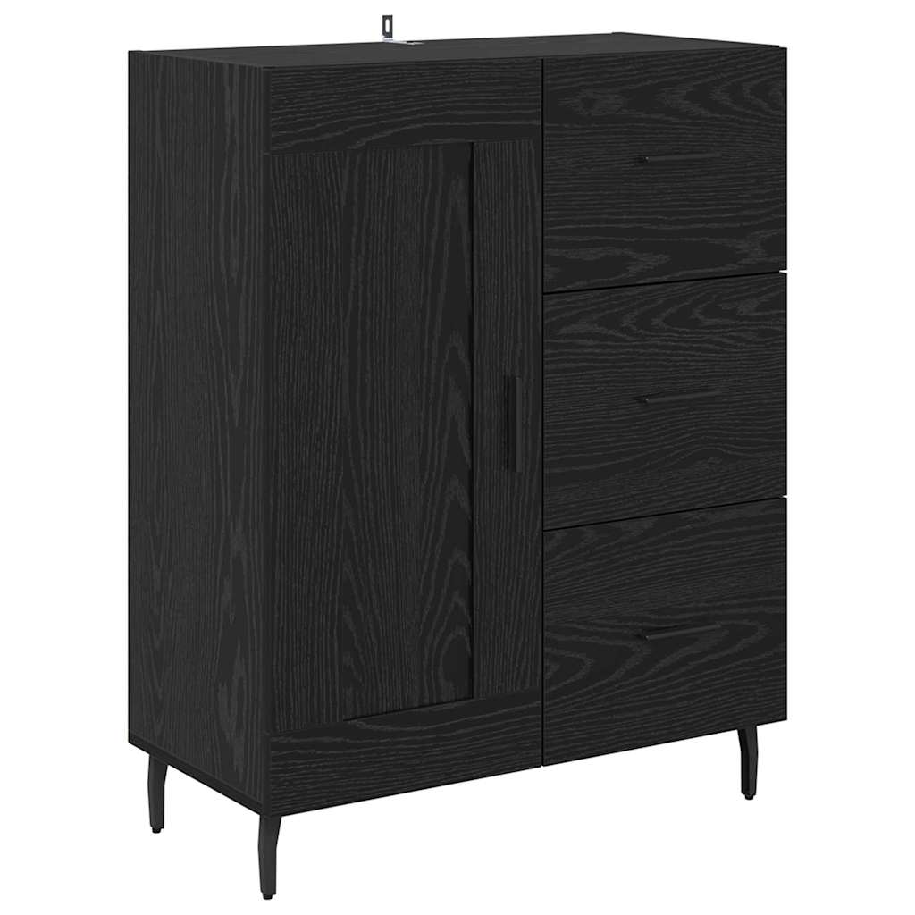 Highboard with Drawer Black Oak 69.5 x 34 x 180 cm