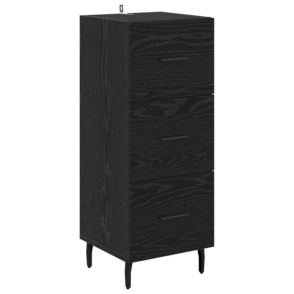 Highboard Black Oak 34.5 x 34 x 180 cm Engineered Wood