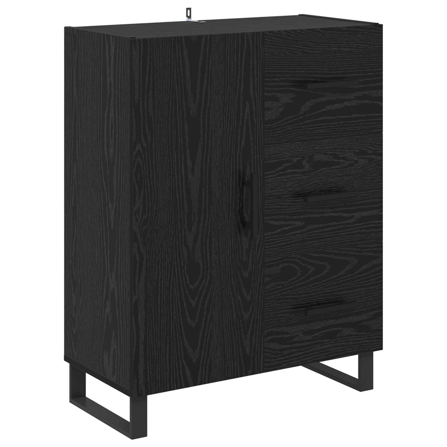 Highboard with Drawer 2 pcs Black Oak 69.5 x 34 x 180 cm