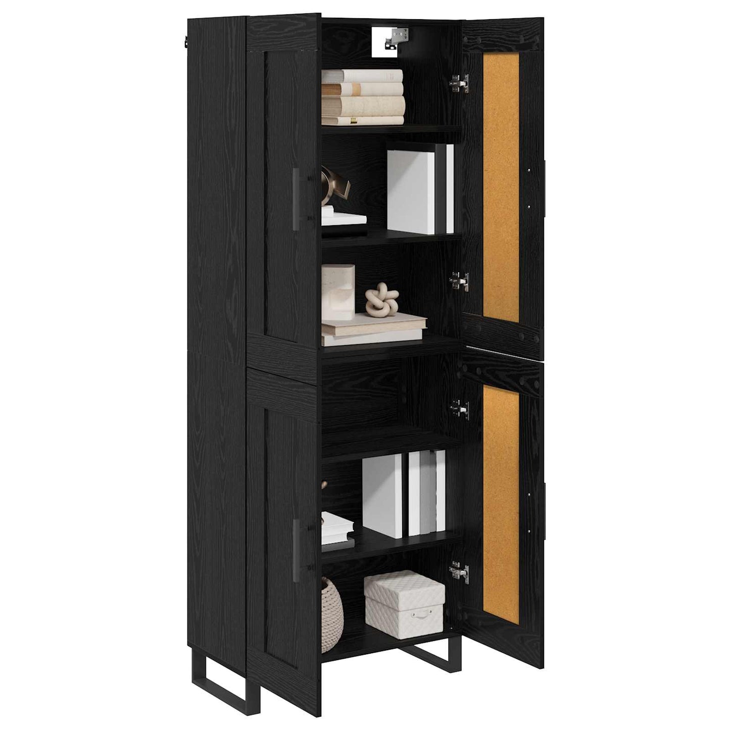 Highboard Black Oak 69.5 x 34 x 180 cm Engineered Wood