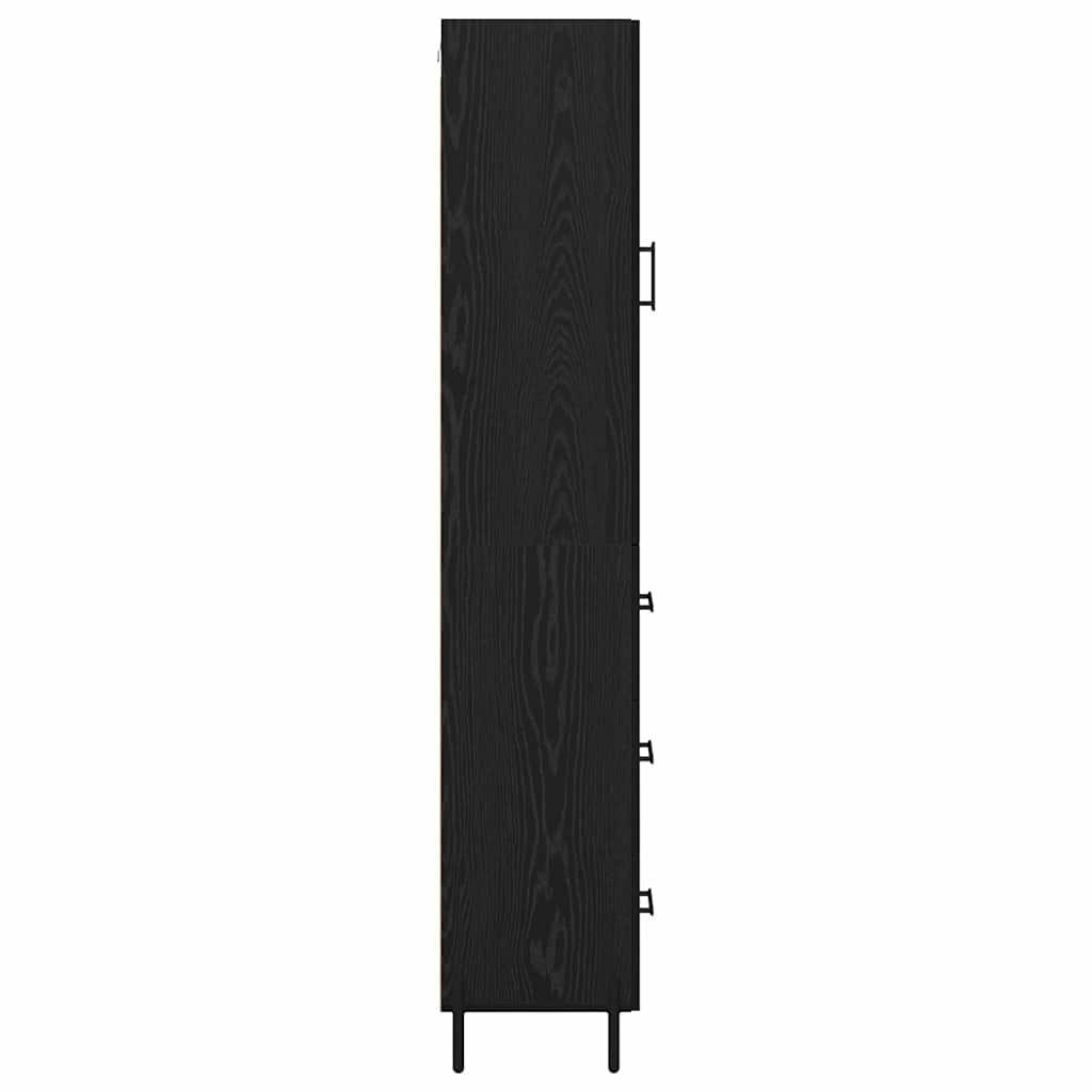 Highboard Black Oak 34.5 x 34 x 180 cm Engineered Wood