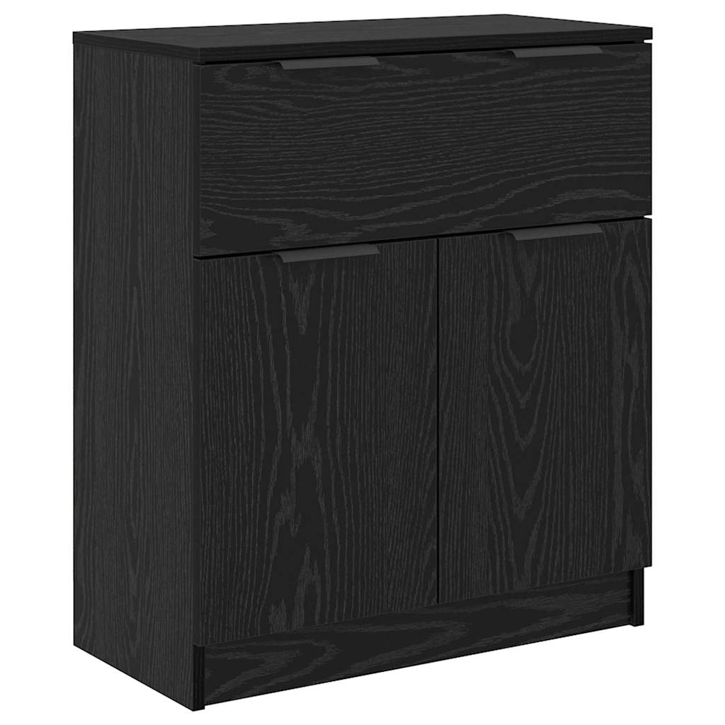 Sideboard with Drawer 3 pcs Black oak Engineered Wood