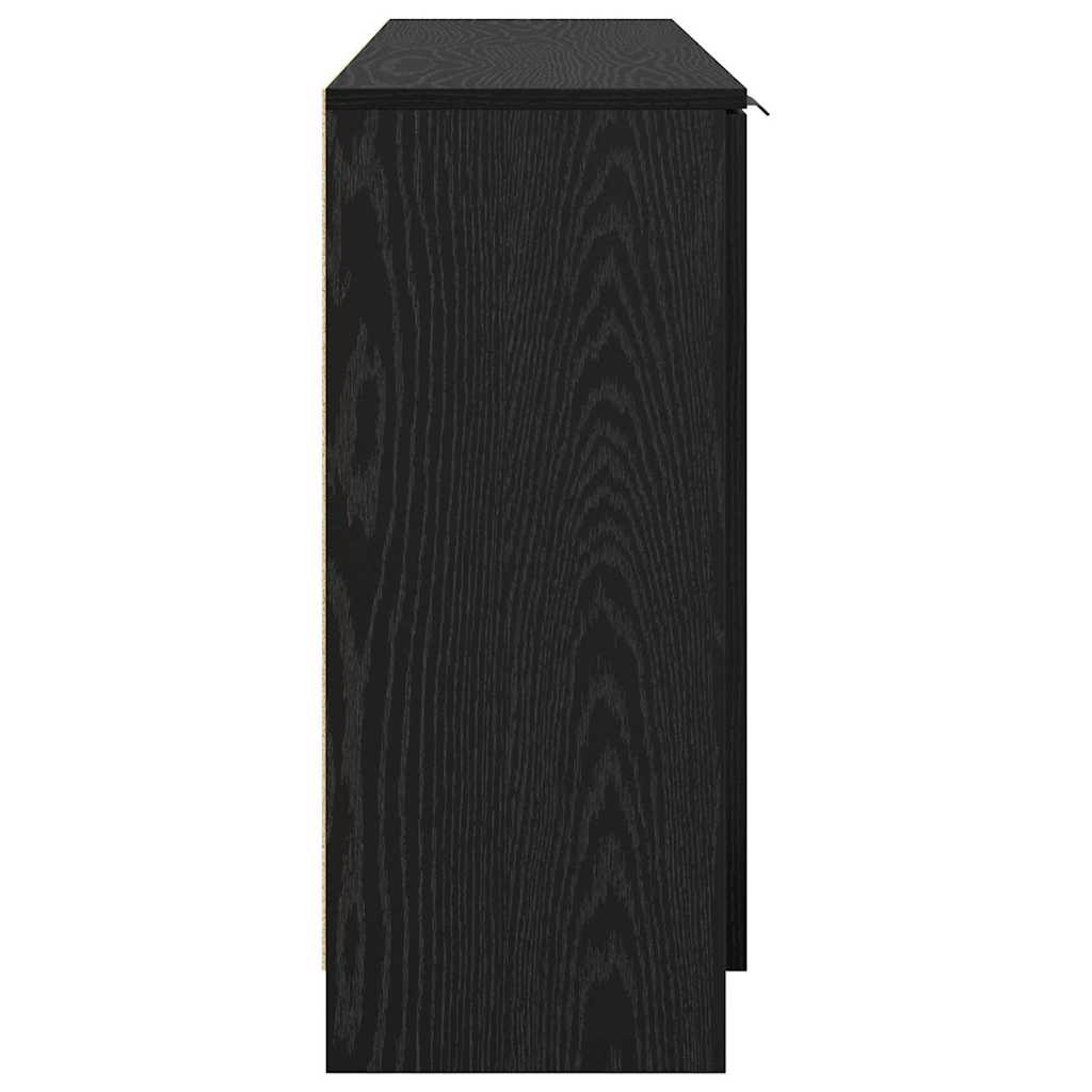 Sideboard with Drawer 3 pcs Black oak Engineered Wood