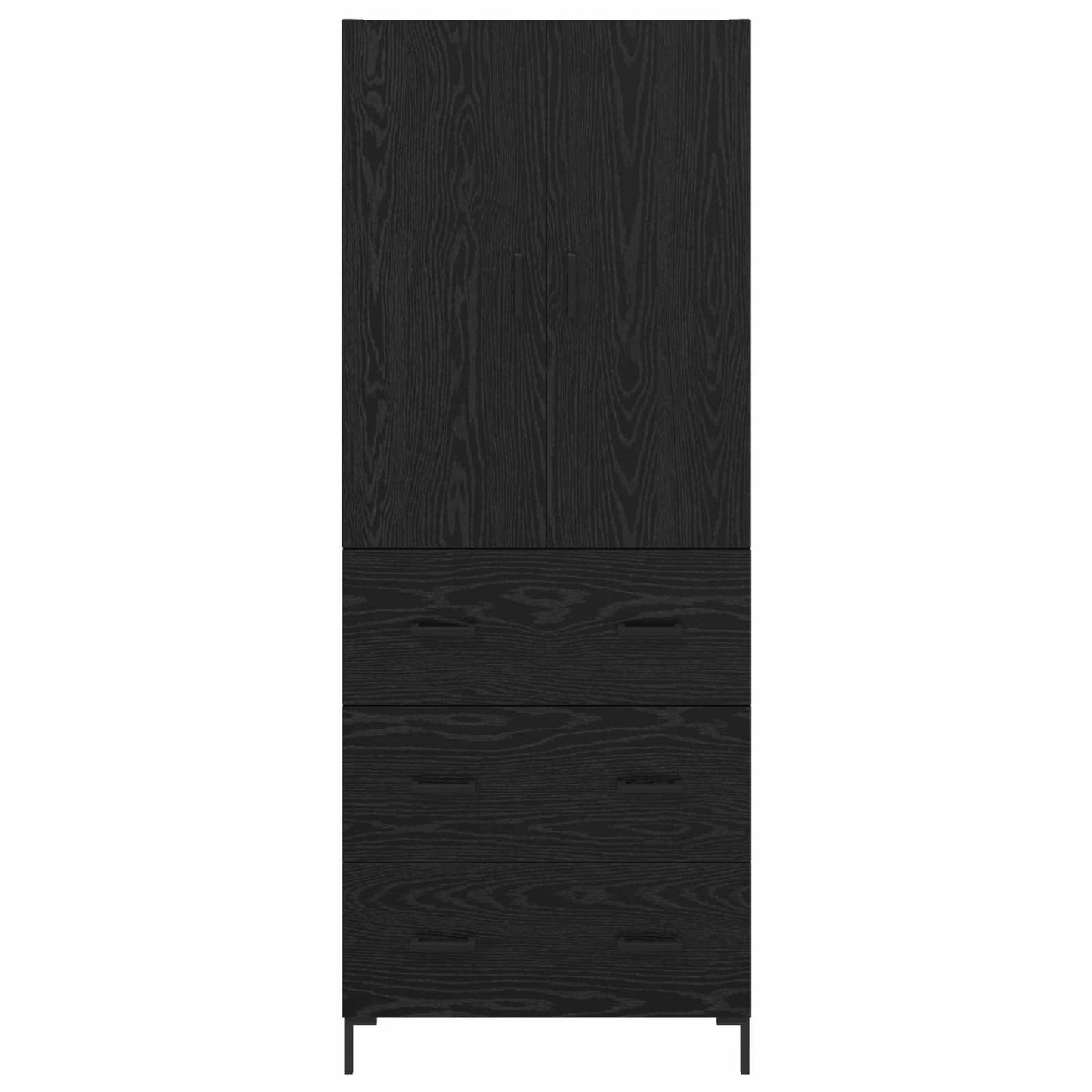 Highboard Black Oak 69.5 x 34 x 180 cm Engineered Wood
